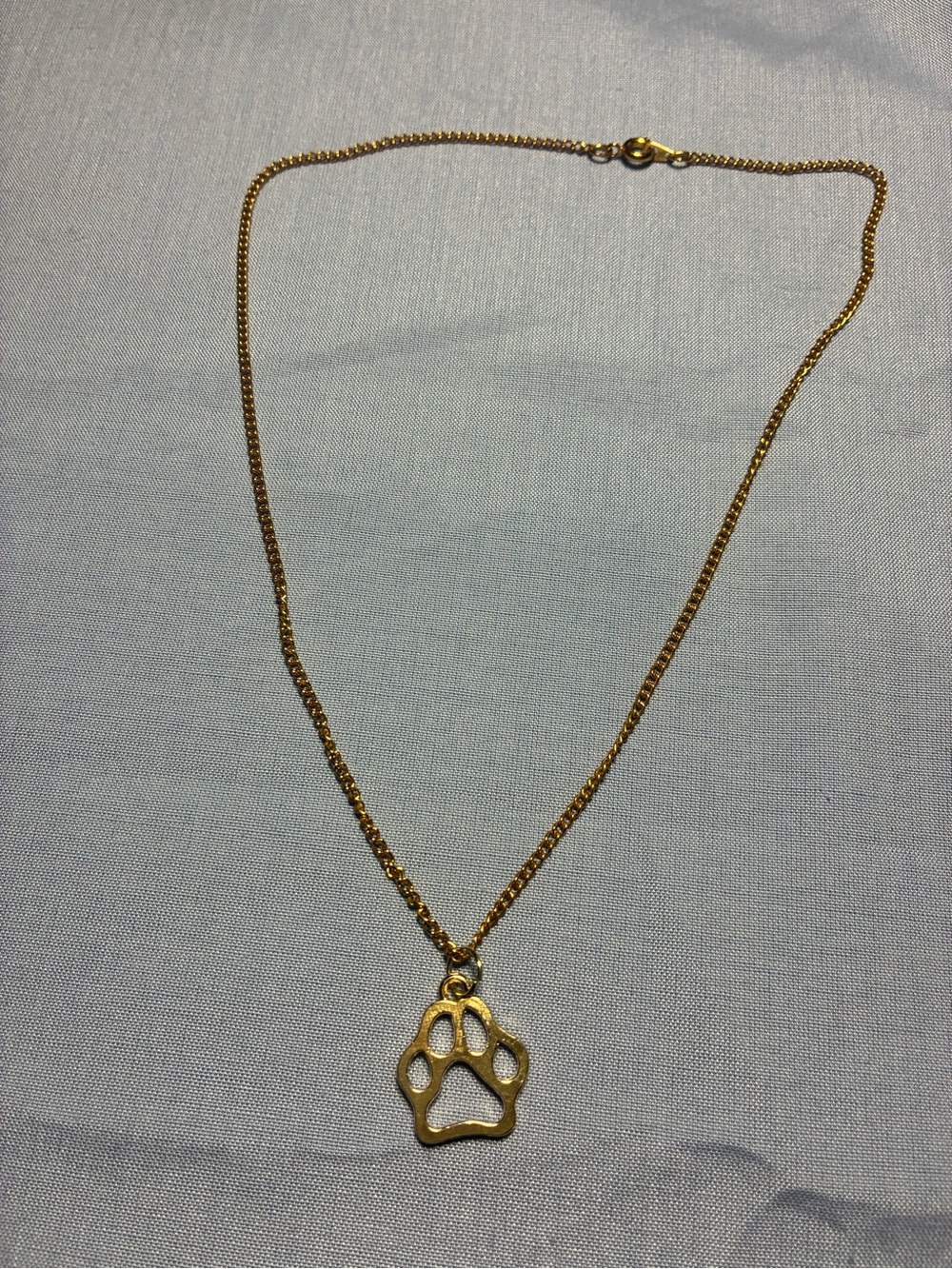 Gold Paw Pendant Necklace - Pet Lover Jewelry